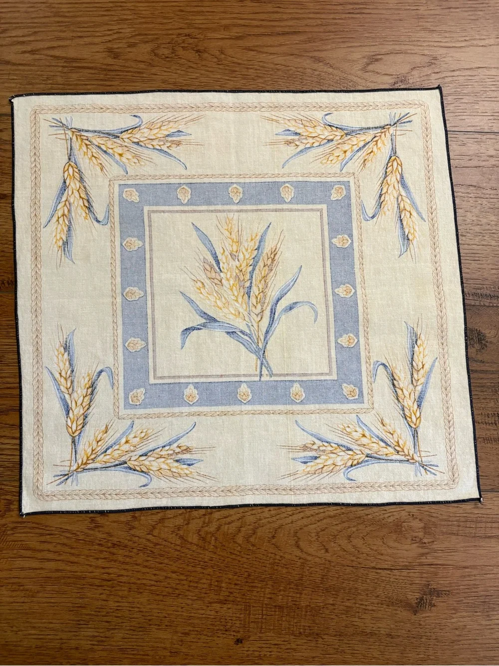 Vintage Wheat Sheaf Cotton Napkins Set of 6 French Country Farmhouse